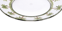 Designer Classic Palm Tree 9" Acrylic Dinner Plates Set of 4, Crystal Clear Unbreakable Acrylic Dinner Plates for All Occasions BPA Free Dishwasher Sa