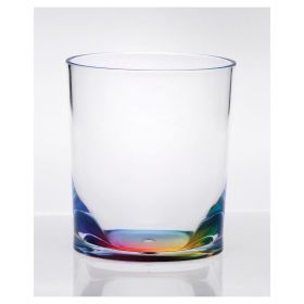 Designer Oval Halo Rainbow Acrylic DOF Tumbler Set of 4 (12oz), Premium Quality Unbreakable Stemless Acrylic Tumbler for All Purpose