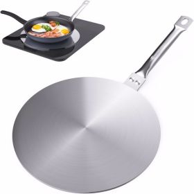 7.5Inch Heat Diffuser Simmer Ring Plate, Stainless Steel with Stainless Handle, Induction Adapter Plate for Gas Stove Glass Cooktop Converter, Flame G