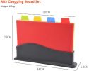 Chopping Board with Stand Set - 4 Pieces Color Coded Cutting Board Mat Set for Kitchen