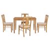 TREXM 5-Piece Kitchen Dining Table Set, Wooden Rectangular Dining Table and 4 Upholstered Chairs for Kitchen and Dining Room (Drift Wood)