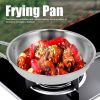 Stainless Steel Frying Pan Stir-Fry Pan Cooking Utensil with Cover for Gas Stove Induction Stove