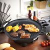 Cast Iron Grill Pan 12.6 inch Pre-Seasoned Cast Iron Griddle Pan Dual Handles Cast Iron Skillets for BBQ Round Cast Iron Griddle for any Stove Top and