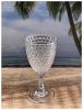 Designer Acrylic Diamond Cut Clear Wine Glasses Set of 4 (12oz), Premium Quality Unbreakable Stemmed Acrylic Wine Glasses for All Purpose Red or White