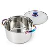 Iridescent Stainless Steel 20-Piece Cookware Set, with Kitchen Utensils and Tools