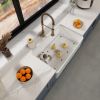 Fireclay Farmhouse Kitchen Sink 33 inch Apron Sink Single Bowl Farm Sink with Bottom Grid in & Drain , White Color