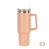 40 oz. With Logo Stainless Steel Thermos Handle Water Glass With Lid And Straw Beer Glass Car Travel Kettle Outdoor Water Bottle