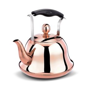 Whistling Kettle For Gas Stove Bouilloire 2l Stainless Steel Whistle Teabottle|water Kettle (Color: Rose Gold)