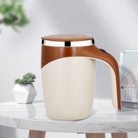 Self Stirring Mug Tea Coffee Electric Rechargeable Auto Mixing Cup Magnetic Stainless Steel Mug Coffee Cup For Office (Color: Coffee)