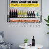 VEVOR Ceiling Wine Glass Rack, Hanging Wine Glass Rack, 18.9-35.8 inches Height Adjustable Hanging Wine Rack Cabinet, Black Wall-Mounted Wine Glass Ra