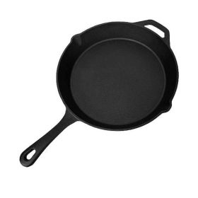 Pre-Seasoned Cast Iron Cookware Heat-Resistant Frying Pan (Color: Black, Type: 1 Piece)