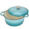 COOKWIN Enameled Cast Iron Dutch Oven with Self Basting Lid;  Enamel Coated Cookware Pot 5QT