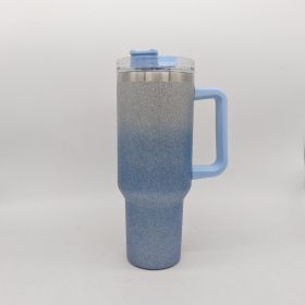 Large Capacity Double-layer Stainless Steel Vacuum Insulation Cup (Option: Gradient Blue)